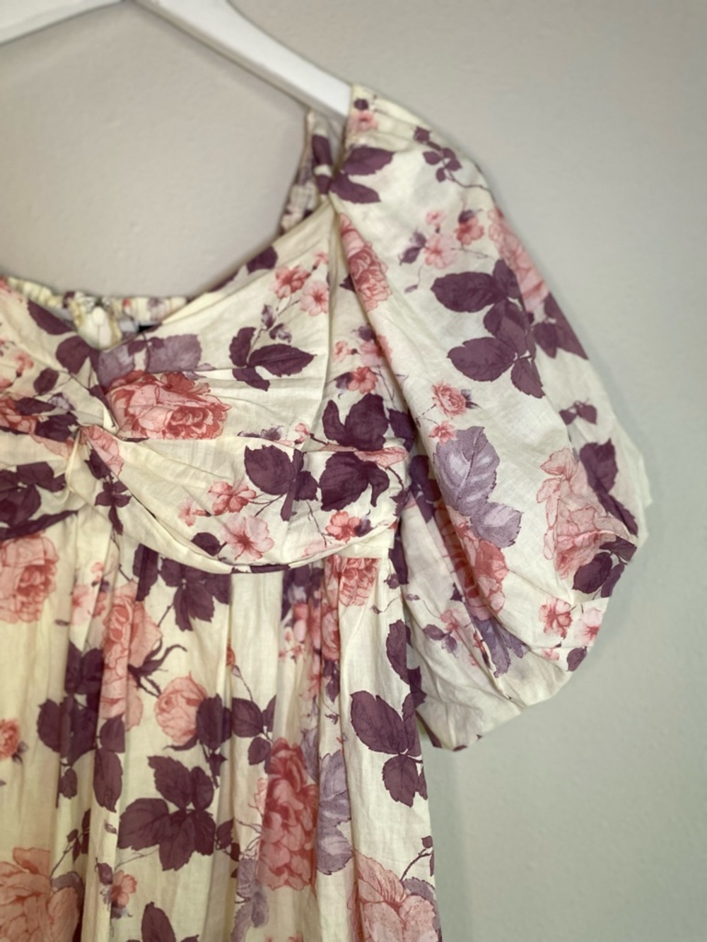 Trixxi Floral Puff Sleeve Mini Dress Size Large Romantic Boho Cottagecore - Picture 5 of 16